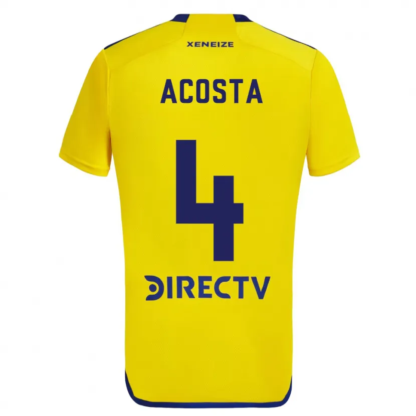 Danxen Kinderen Natan Acosta #4 Geel Blauw Uitshirt Uittenue 2024/25 T-Shirt