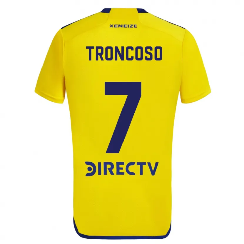 Danxen Kinderen Carolina Troncoso #7 Geel Blauw Uitshirt Uittenue 2024/25 T-Shirt