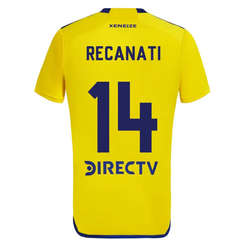 Danxen Kinderen Bianca Recanati #14 Geel Blauw Uitshirt Uittenue 2024/25 T-Shirt