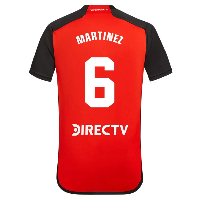 Danxen Kinderen David Martínez #6 Rood Zwart Wit Uitshirt Uittenue 2024/25 T-Shirt