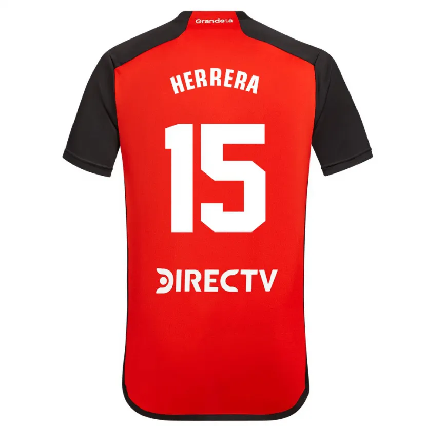 Danxen Kinderen Andrés Herrera #15 Rood Zwart Wit Uitshirt Uittenue 2024/25 T-Shirt