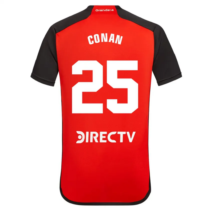 Danxen Kinderen Conan Ledesma #25 Rood Zwart Wit Uitshirt Uittenue 2024/25 T-Shirt