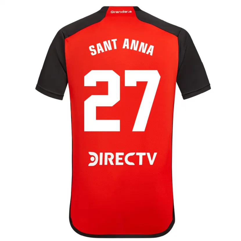 Danxen Kinderen Agustín Sant Anna #27 Rood Zwart Wit Uitshirt Uittenue 2024/25 T-Shirt