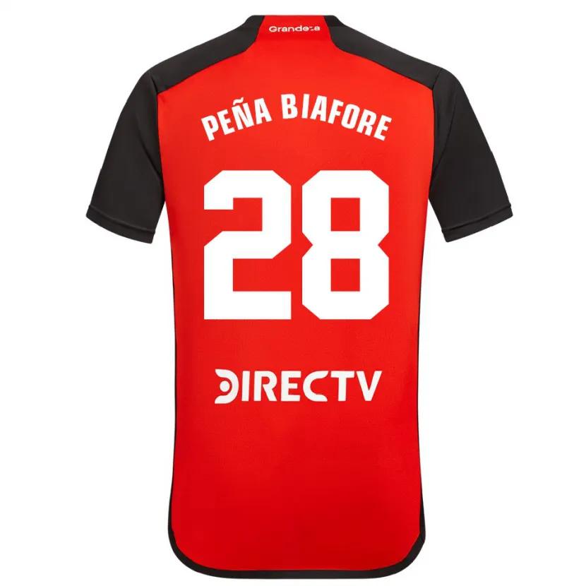 Danxen Kinderen Felipe Peña Biafore #28 Rood Zwart Wit Uitshirt Uittenue 2024/25 T-Shirt