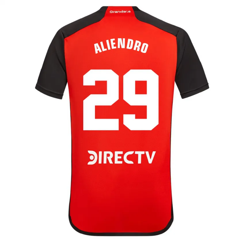 Danxen Kinderen Rodrigo Aliendro #29 Rood Zwart Wit Uitshirt Uittenue 2024/25 T-Shirt