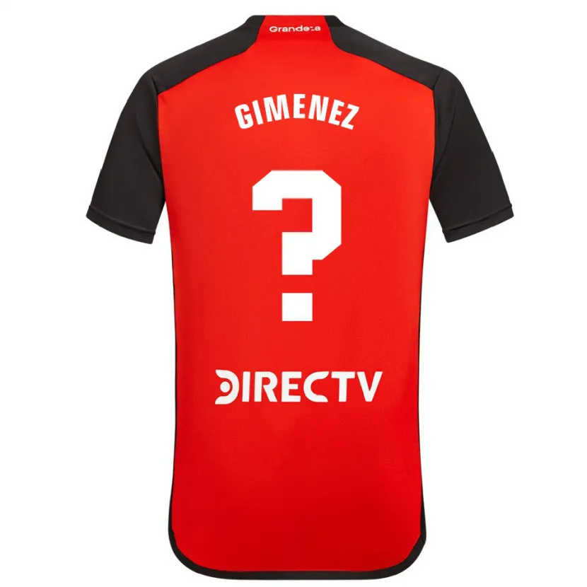 Danxen Kinderen Ulises Giménez #0 Rood Zwart Wit Uitshirt Uittenue 2024/25 T-Shirt