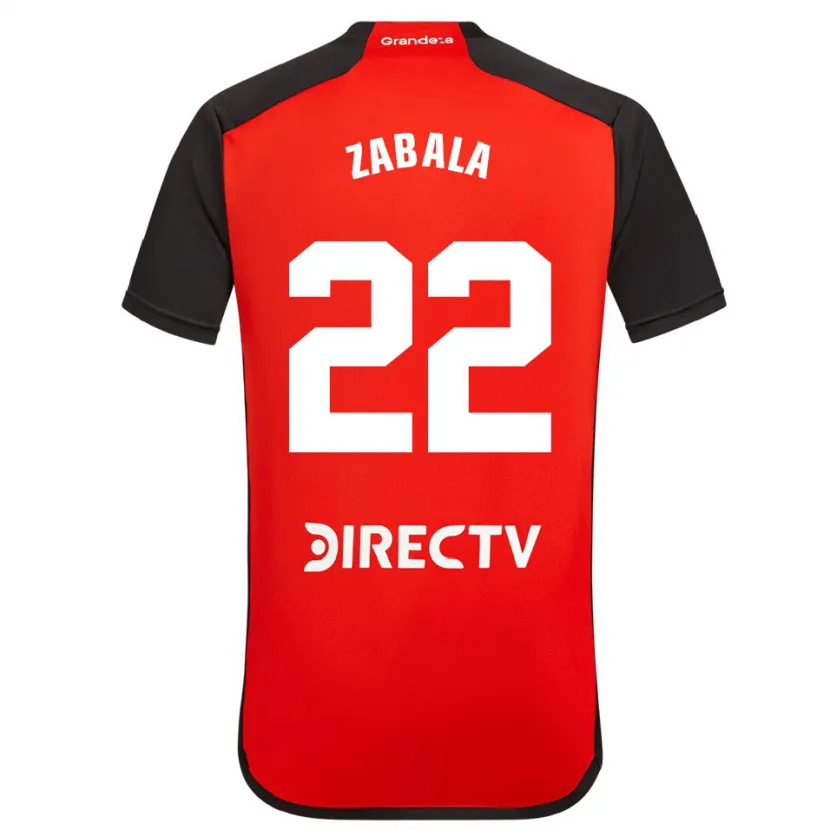 Danxen Kinderen Daniel Zabala #22 Rood Zwart Wit Uitshirt Uittenue 2024/25 T-Shirt