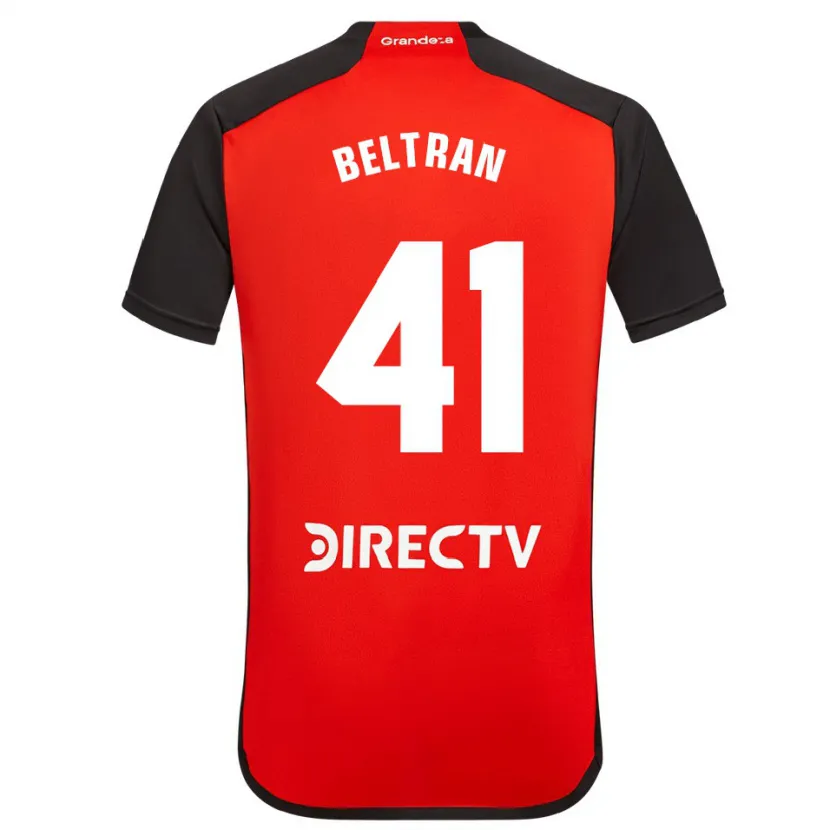 Danxen Kinderen Santiago Beltrán #41 Rood Zwart Wit Uitshirt Uittenue 2024/25 T-Shirt