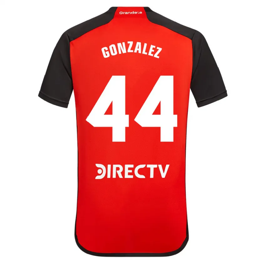 Danxen Kinderen Alexis González #44 Rood Zwart Wit Uitshirt Uittenue 2024/25 T-Shirt