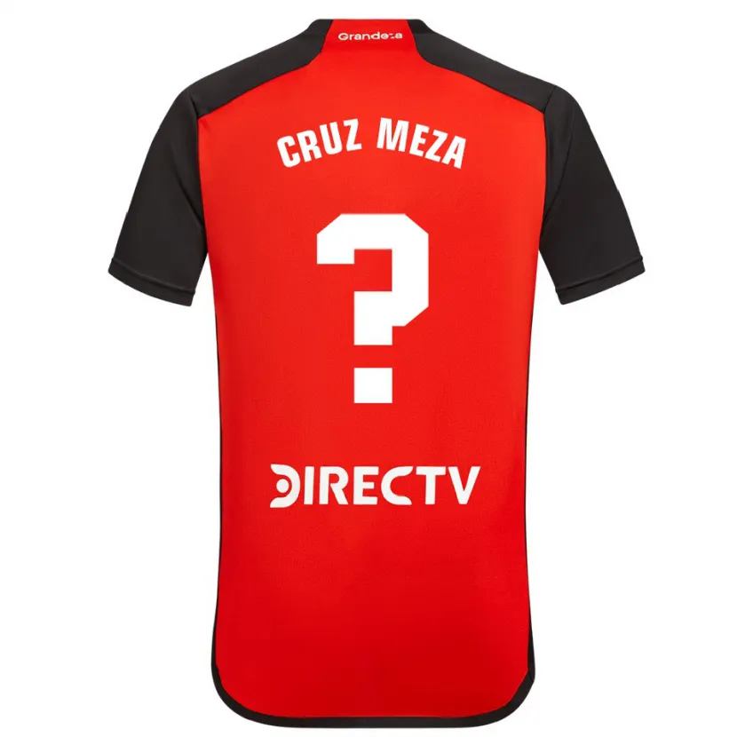 Danxen Kinderen Juan Cruz Meza #0 Rood Zwart Wit Uitshirt Uittenue 2024/25 T-Shirt