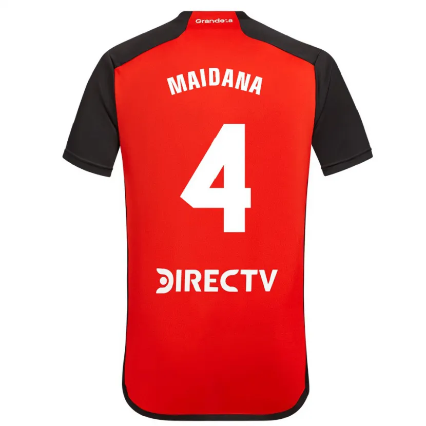 Danxen Kinderen Jonatan Maidana #4 Rood Zwart Wit Uitshirt Uittenue 2024/25 T-Shirt