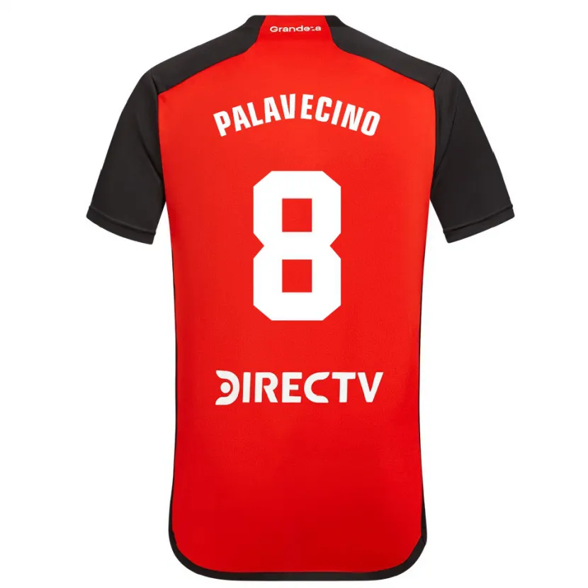 Danxen Kinderen Agustín Palavecino #8 Rood Zwart Wit Uitshirt Uittenue 2024/25 T-Shirt