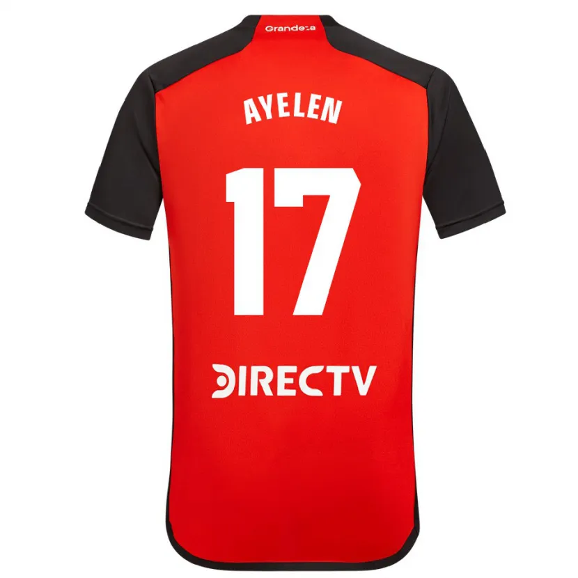 Danxen Kinderen Stephanie Ayelén Melgarejo #17 Rood Zwart Wit Uitshirt Uittenue 2024/25 T-Shirt