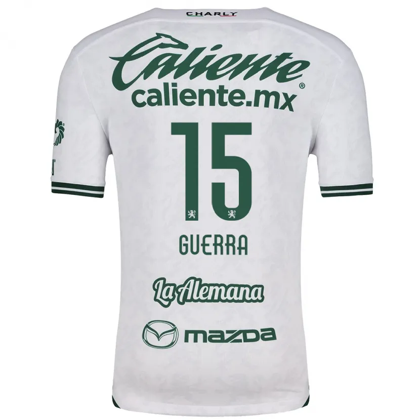 Danxen Kinderen Edgar Guerra #15 Wit Groen Uitshirt Uittenue 2024/25 T-Shirt