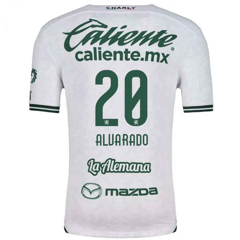 Danxen Kinderen Alfonso Alvarado #20 Wit Groen Uitshirt Uittenue 2024/25 T-Shirt