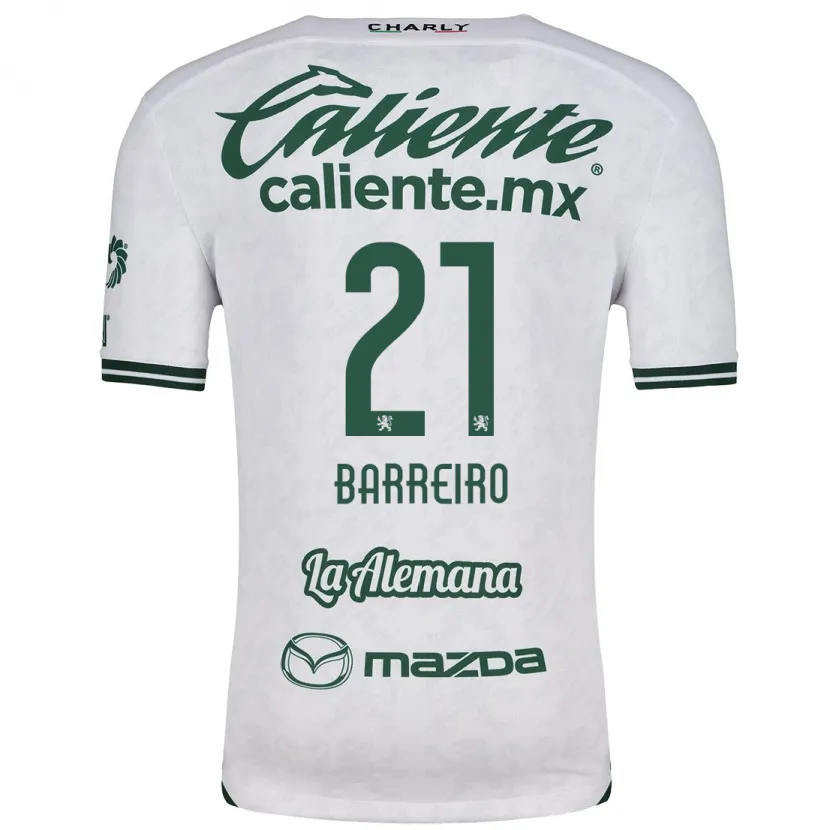 Danxen Kinderen Stiven Barreiro #21 Wit Groen Uitshirt Uittenue 2024/25 T-Shirt