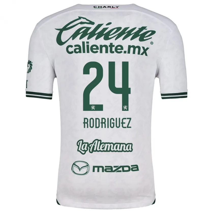 Danxen Kinderen Osvaldo Rodríguez #24 Wit Groen Uitshirt Uittenue 2024/25 T-Shirt