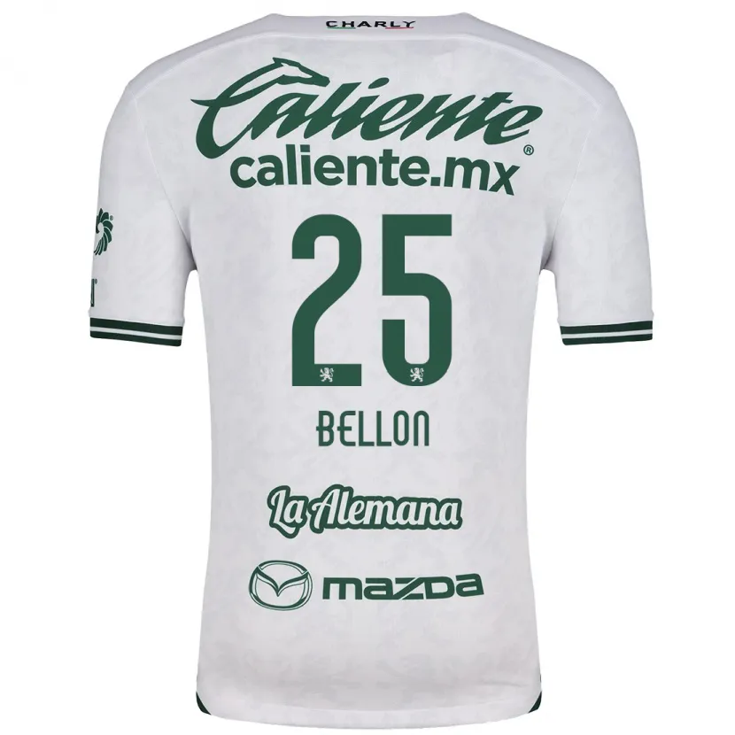 Danxen Kinderen Paul Bellón #25 Wit Groen Uitshirt Uittenue 2024/25 T-Shirt