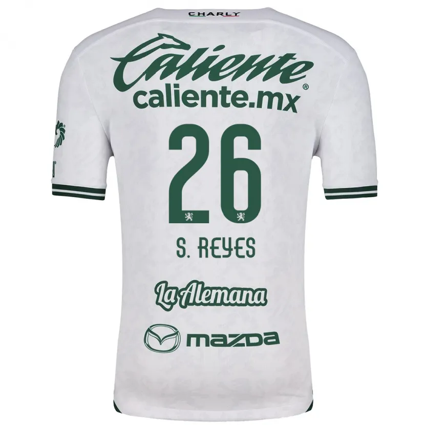 Danxen Kinderen Salvador Reyes #26 Wit Groen Uitshirt Uittenue 2024/25 T-Shirt