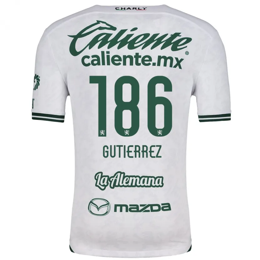 Danxen Kinderen Alan Gutiérrez #186 Wit Groen Uitshirt Uittenue 2024/25 T-Shirt