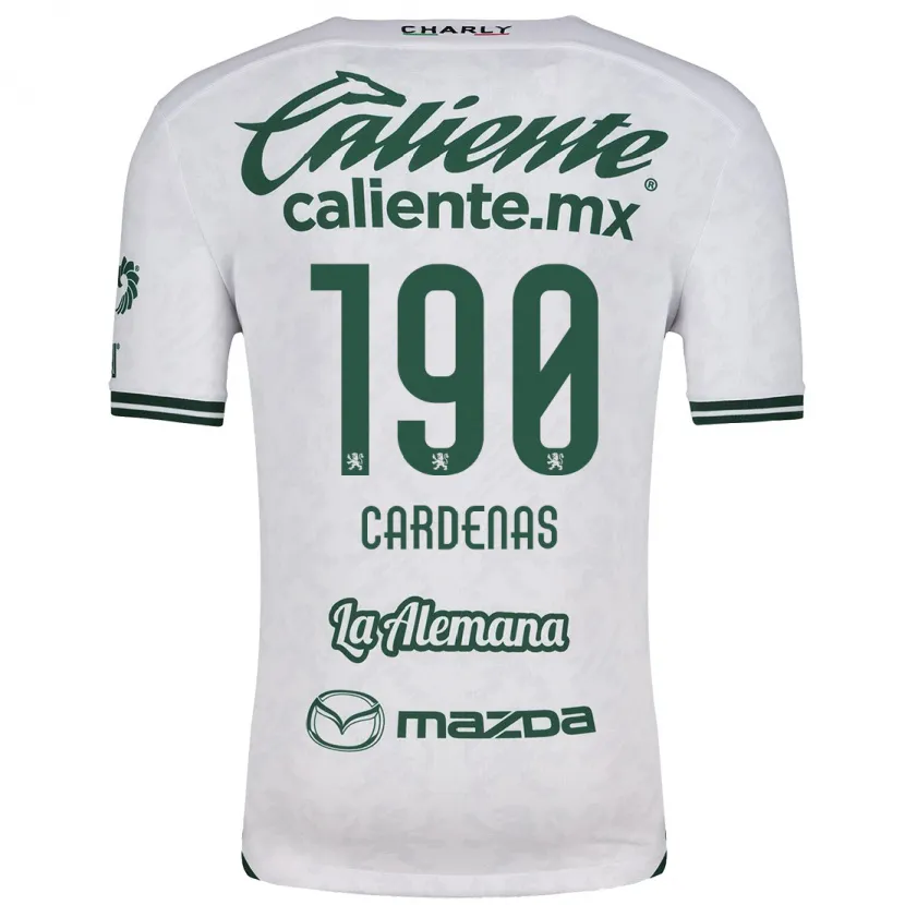 Danxen Kinderen Emilio Cárdenas #190 Wit Groen Uitshirt Uittenue 2024/25 T-Shirt