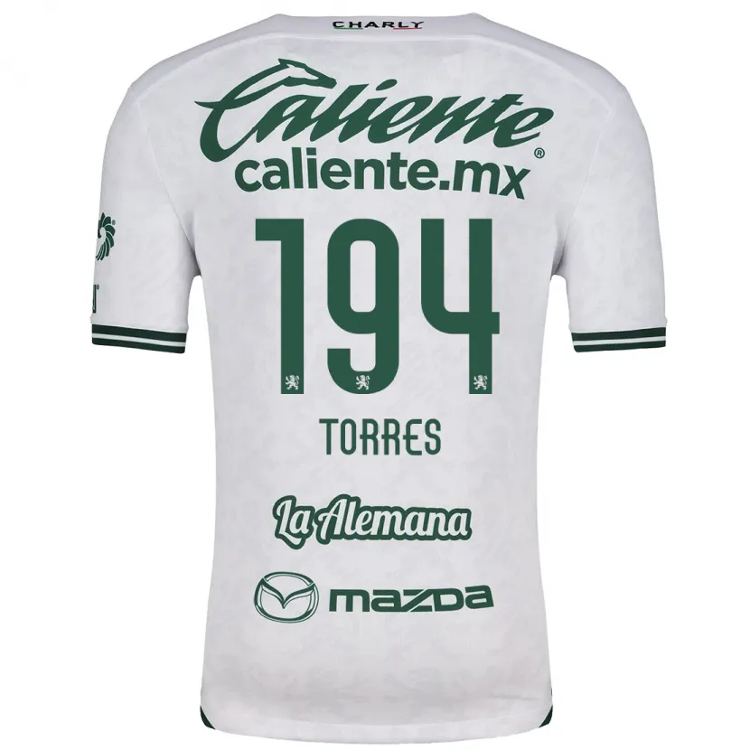 Danxen Kinderen Erick Torres #194 Wit Groen Uitshirt Uittenue 2024/25 T-Shirt