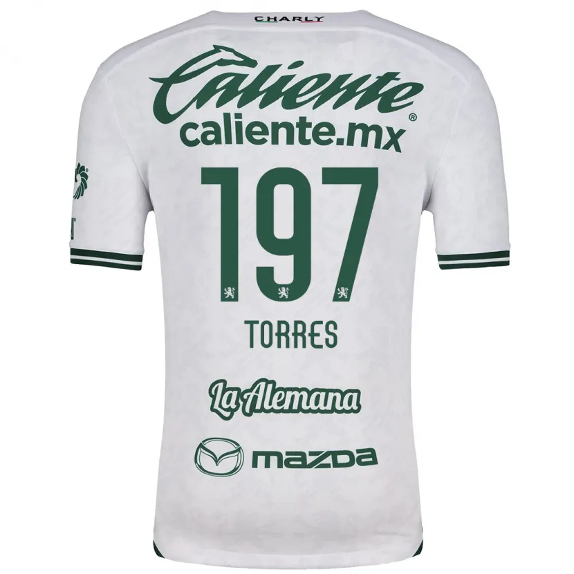 Danxen Kinderen Erick Torres #197 Wit Groen Uitshirt Uittenue 2024/25 T-Shirt