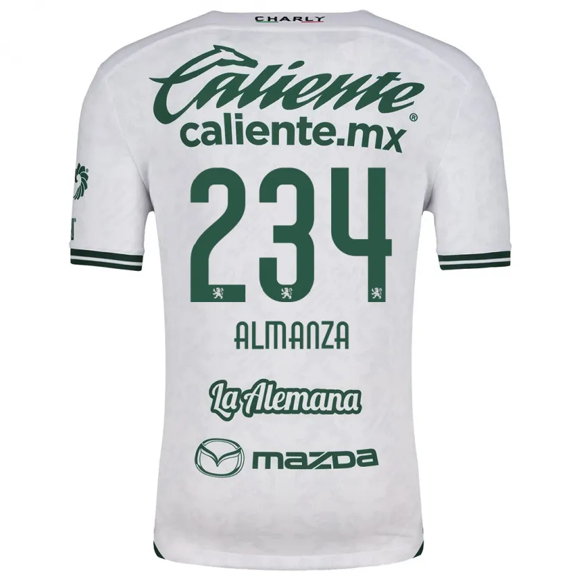 Danxen Kinderen Román Almanza #234 Wit Groen Uitshirt Uittenue 2024/25 T-Shirt