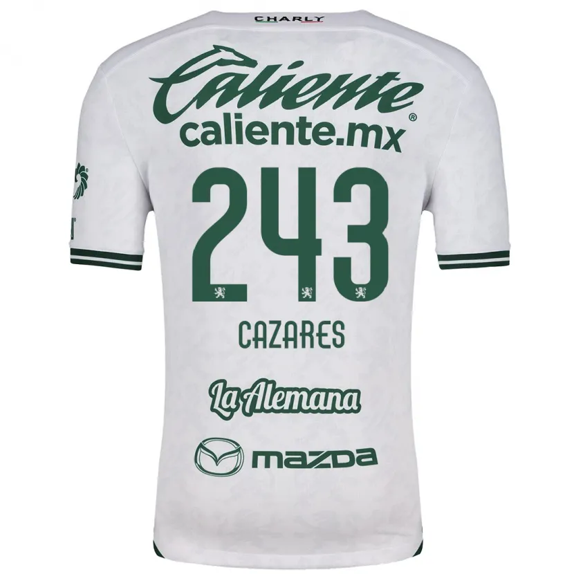 Danxen Kinderen Juan Cázares #243 Wit Groen Uitshirt Uittenue 2024/25 T-Shirt