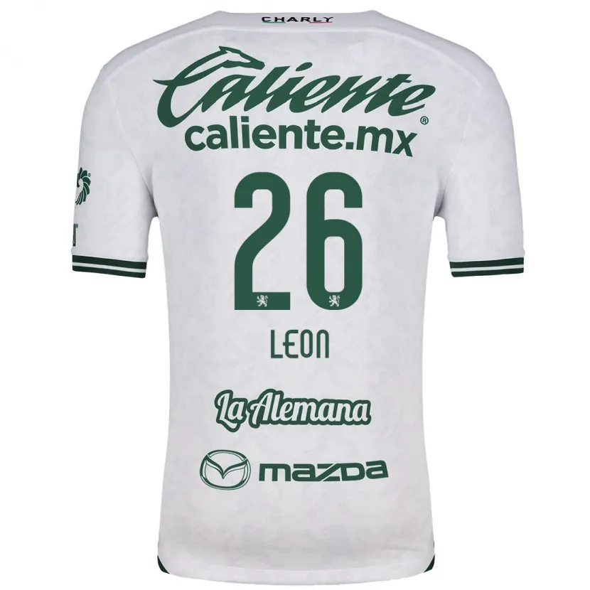 Danxen Kinderen Armando León #26 Wit Groen Uitshirt Uittenue 2024/25 T-Shirt