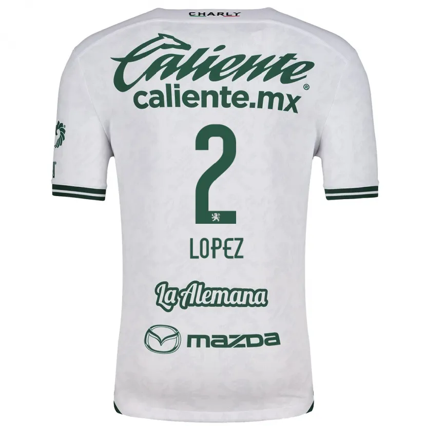 Danxen Kinderen Vanessa López #2 Wit Groen Uitshirt Uittenue 2024/25 T-Shirt