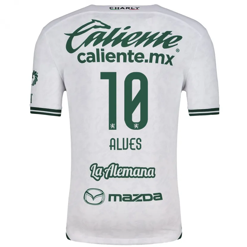 Danxen Kinderen Maria Alves #10 Wit Groen Uitshirt Uittenue 2024/25 T-Shirt