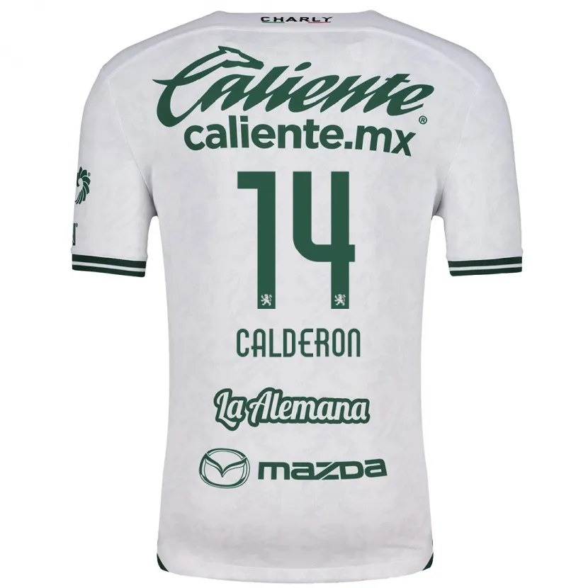 Danxen Kinderen Daniela Calderón #14 Wit Groen Uitshirt Uittenue 2024/25 T-Shirt