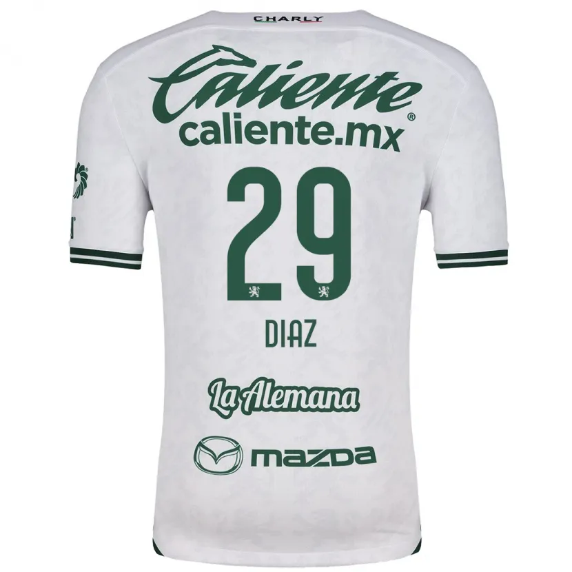 Danxen Kinderen Kenia Díaz #29 Wit Groen Uitshirt Uittenue 2024/25 T-Shirt