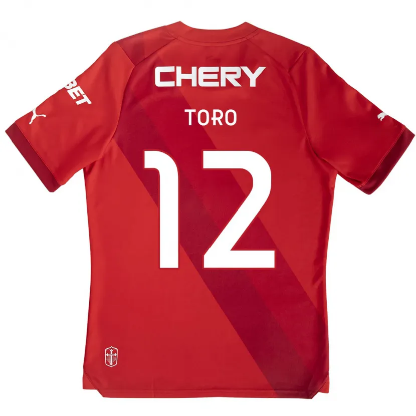 Danxen Kinderen Ian Toro #12 Rood Wit Uitshirt Uittenue 2024/25 T-Shirt