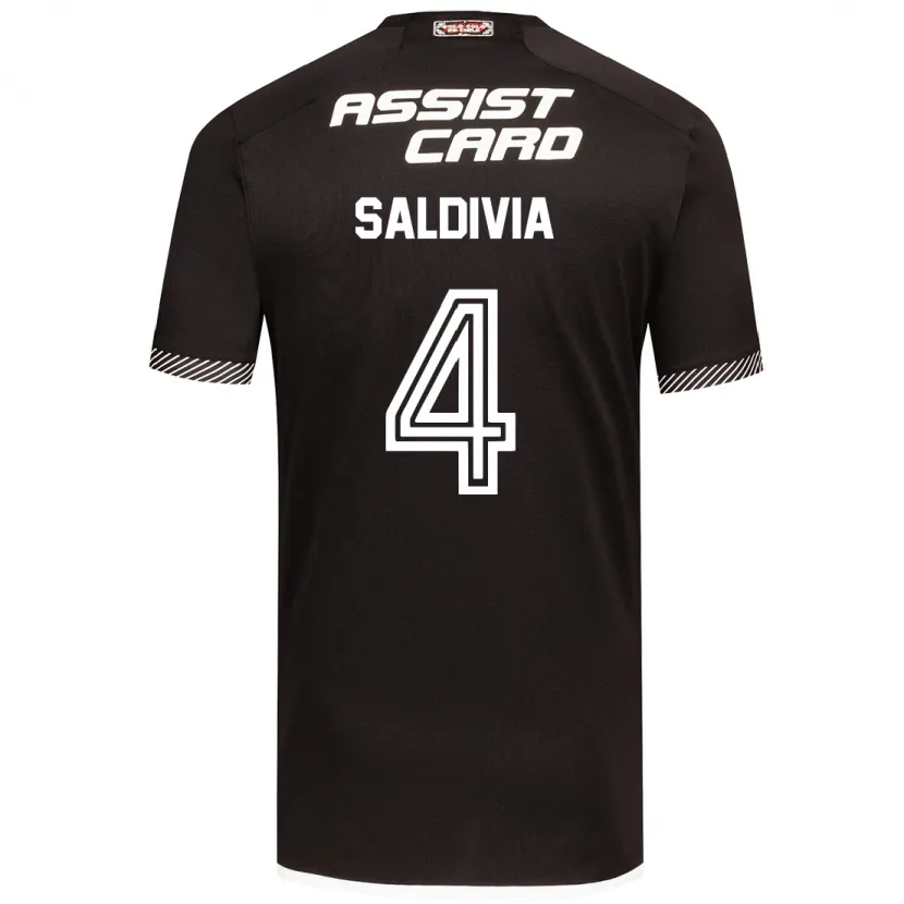 Danxen Kinderen Alan Saldivia #4 Zwart Wit Uitshirt Uittenue 2024/25 T-Shirt