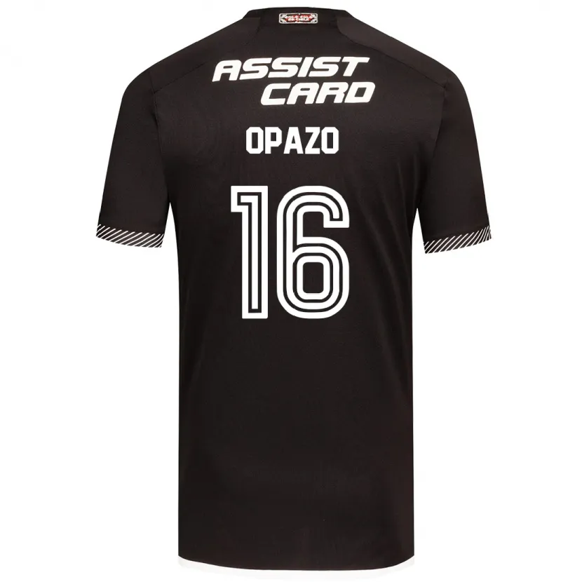 Danxen Kinderen Óscar Opazo #16 Zwart Wit Uitshirt Uittenue 2024/25 T-Shirt