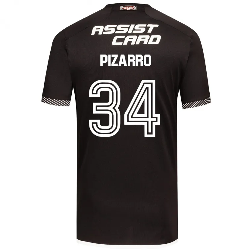 Danxen Kinderen Vicente Pizarro #34 Zwart Wit Uitshirt Uittenue 2024/25 T-Shirt