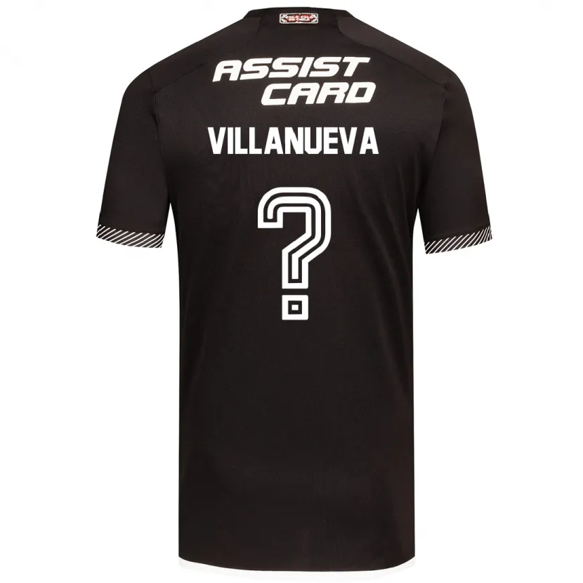 Danxen Kinderen Eduardo Villanueva #0 Zwart Wit Uitshirt Uittenue 2024/25 T-Shirt