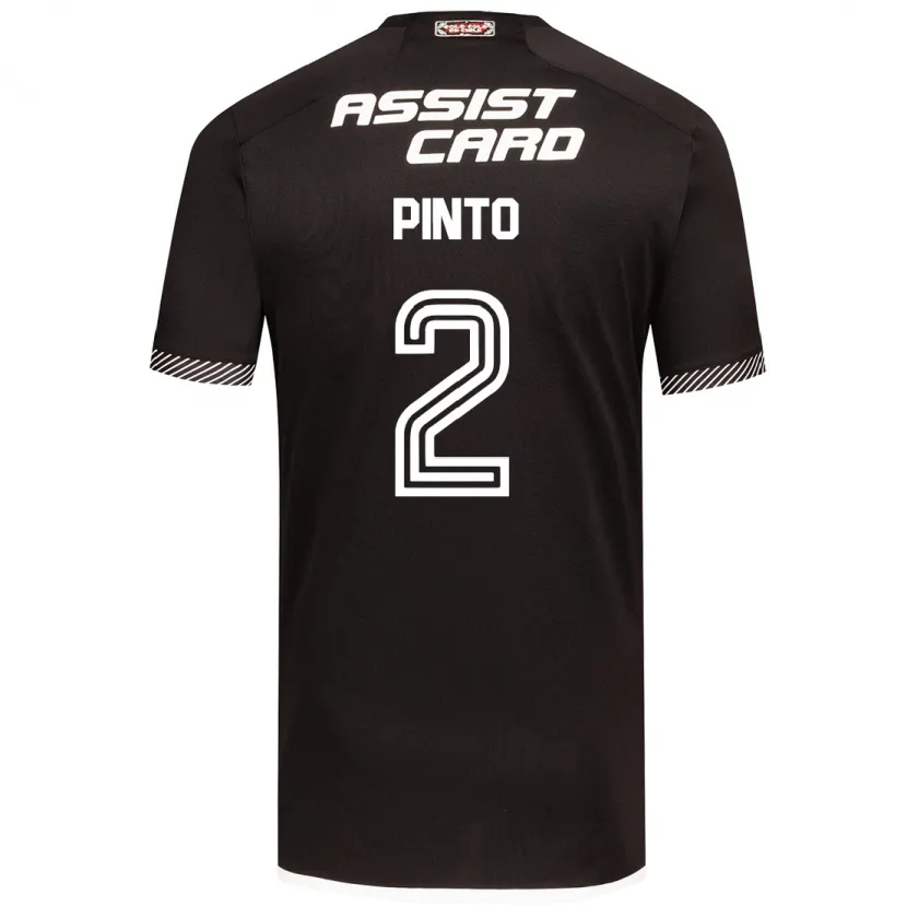 Danxen Kinderen Matías Pinto #2 Zwart Wit Uitshirt Uittenue 2024/25 T-Shirt