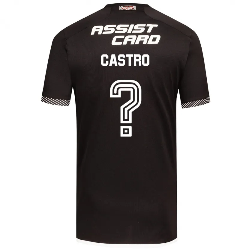 Danxen Kinderen Benjamín Castro #0 Zwart Wit Uitshirt Uittenue 2024/25 T-Shirt