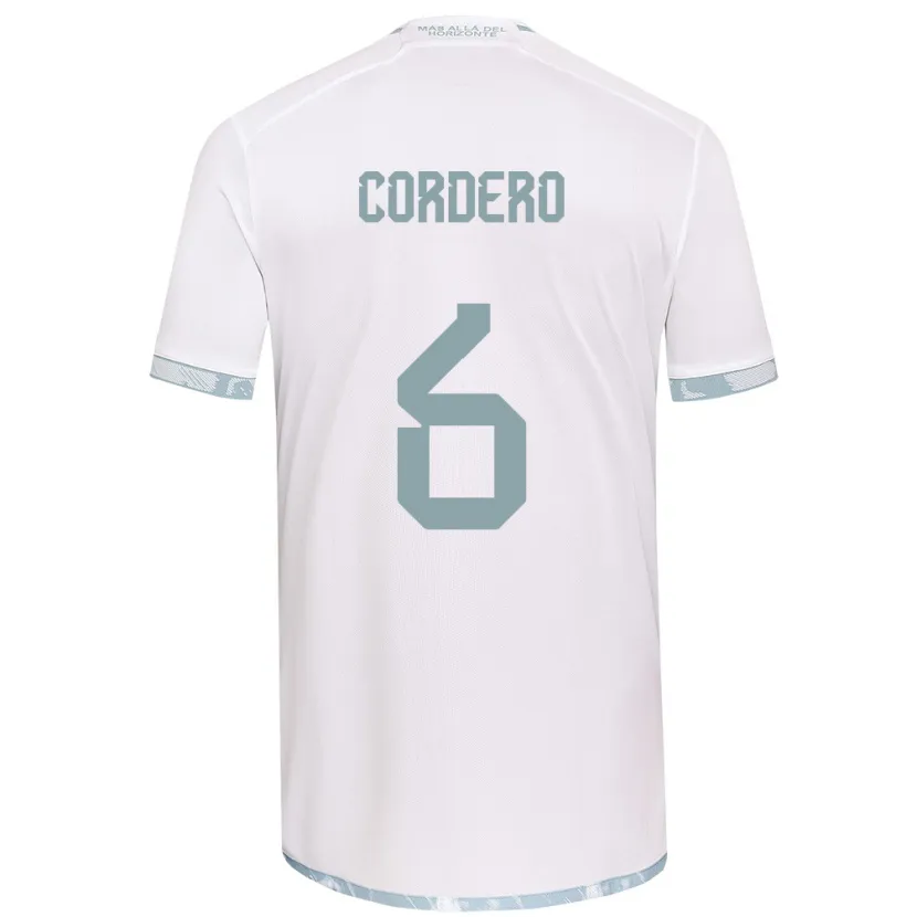 Danxen Kinderen Renato Cordero #6 Wit Grijs Uitshirt Uittenue 2024/25 T-Shirt