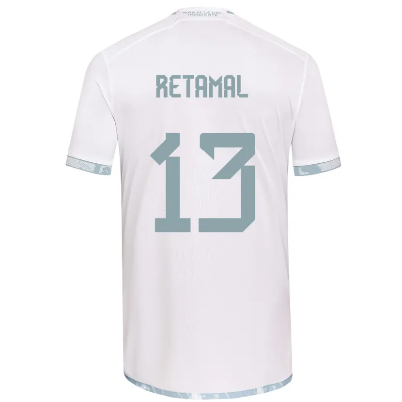 Danxen Kinderen David Retamal #13 Wit Grijs Uitshirt Uittenue 2024/25 T-Shirt