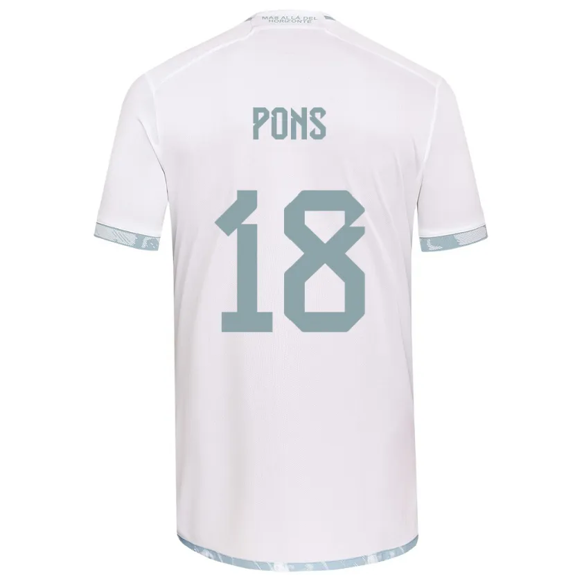 Danxen Kinderen Luciano Pons #18 Wit Grijs Uitshirt Uittenue 2024/25 T-Shirt