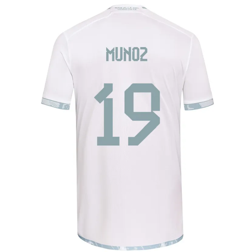 Danxen Kinderen Cristóbal Muñoz #19 Wit Grijs Uitshirt Uittenue 2024/25 T-Shirt