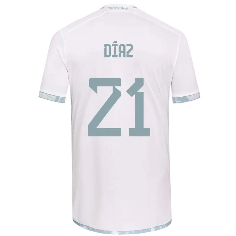 Danxen Kinderen Marcelo Díaz #21 Wit Grijs Uitshirt Uittenue 2024/25 T-Shirt