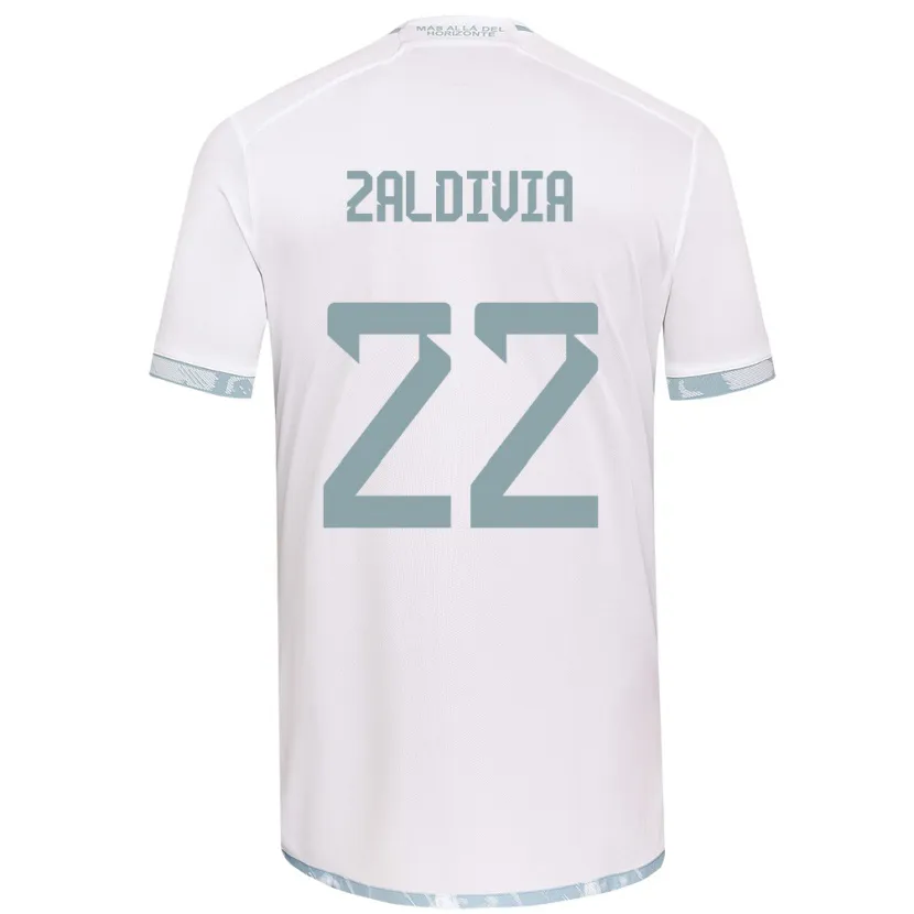 Danxen Kinderen Matías Zaldivia #22 Wit Grijs Uitshirt Uittenue 2024/25 T-Shirt