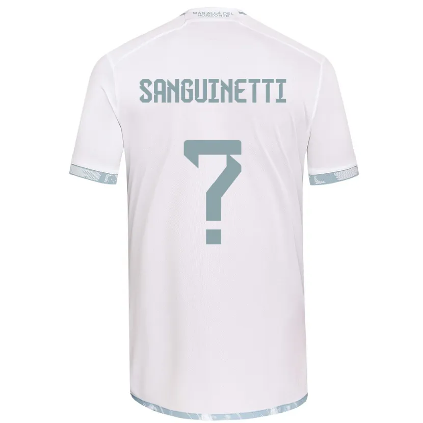 Danxen Kinderen Fernando Sanguinetti #0 Wit Grijs Uitshirt Uittenue 2024/25 T-Shirt