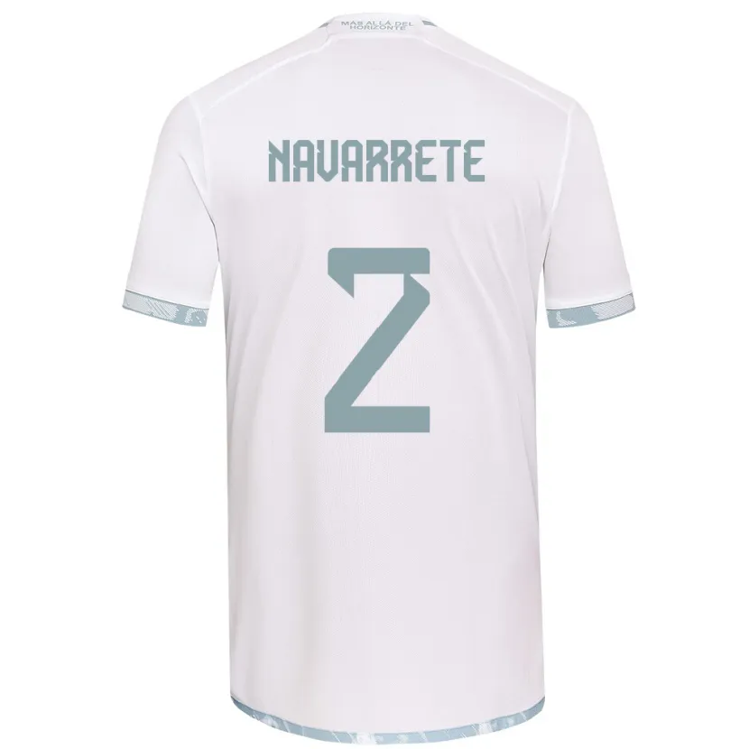 Danxen Kinderen Daniel Navarrete #2 Wit Grijs Uitshirt Uittenue 2024/25 T-Shirt