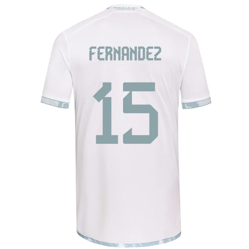 Danxen Kinderen Vicente Fernández #15 Wit Grijs Uitshirt Uittenue 2024/25 T-Shirt